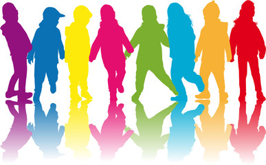 children silhouettes