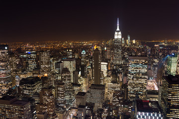 New York skyscrapers at night
