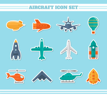 Aircraft icons stickers