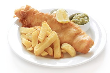 traditional fish and chip supper dinner