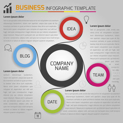 Business light infographic template with circles