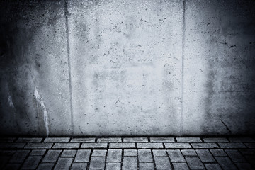 Grungy concrete wall and floor as background