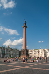 Alexander's Column at Dvortsovaya square in Saint Petersburg, Ru