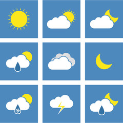 Flat Weather Forecast Icons