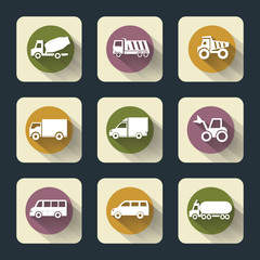 Flat travel icons