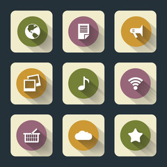 Flat icons for web and mobile