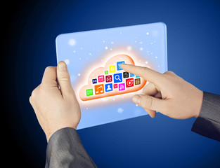 Cloud computing touchscreen interface