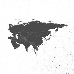 Eurasia map background vector,  illustration for communication