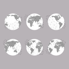 Set of globes, World Map Vector Illustration, background for