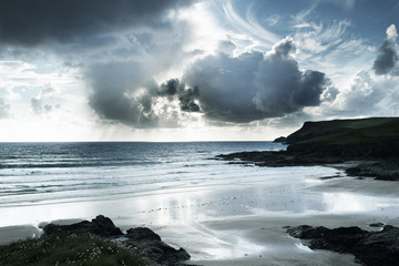 Obraz premium polzeath beach in cornwall england