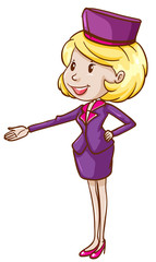 A smiling stewardess