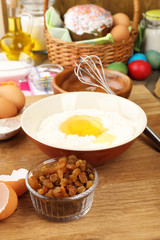 Easter cake preparing in kitchen