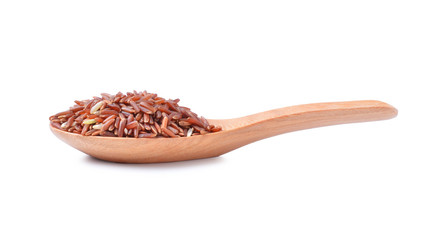 red rice on white background