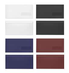Realistic Envelope set of different colors
