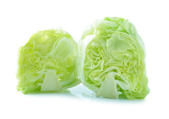 Obraz premium Green Iceberg lettuce on White Background