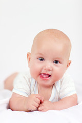 cute infant baby boy, four months old