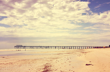 Retro Vintage instant filter wide open beach