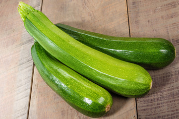 Green summer squash on a table