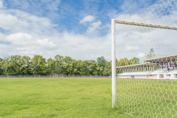soccer goal and field.