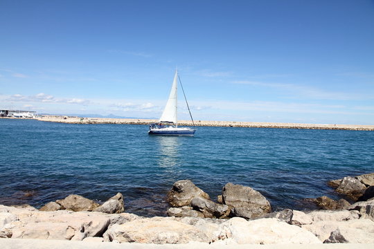 Sail boat, Marina in Denia,Costa Blanca,Alicante,Spain