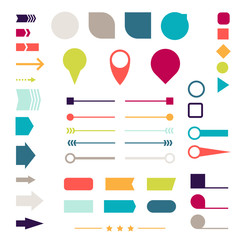 Obraz premium Set of elements, markers, arrows and dividers for design.