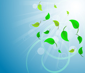 Background with green leaves