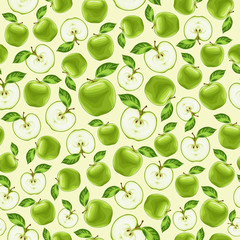green apples seamless pattern