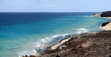 Photo sur Plexiglas Plage de Sotavento, Fuerteventura, Îles Canaries panorama de la côte de l'île de fuerteventura