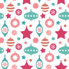 Cute christmas toys seamless pattern