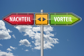 Obraz premium Vorteil oder Nachteil?