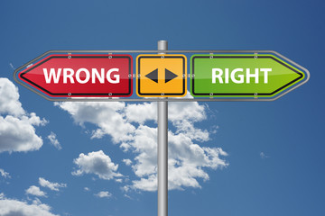 Obraz premium Right or Wrong