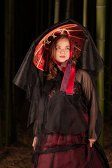 Foreigner wearing a Gisaeng style Hanbok