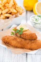 Portion of Fried Salmon (with Chips)