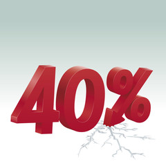 40% off. Poster to advertise sales