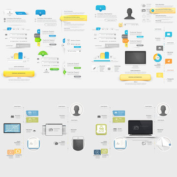 Collection:Set of Infographic and navigation elements with icons