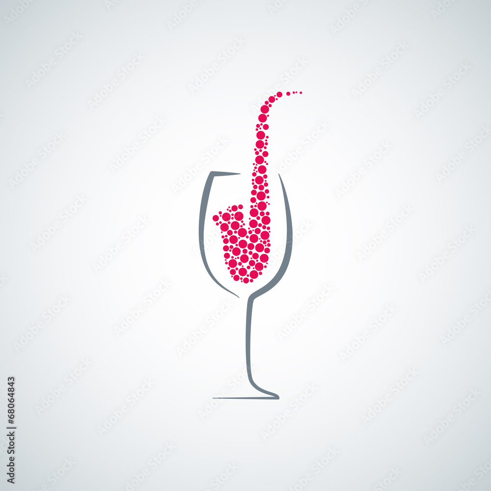 Poster wine glass jazz concept background