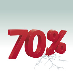 70% off. Poster to advertise sales