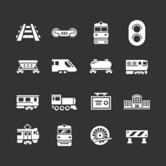 Set icons of railroad and train