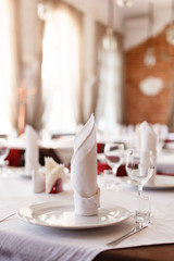 Tables set for meal