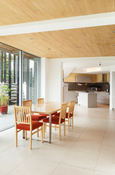 interior, dining room, kitchen view