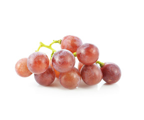  fresh red grape fruit on white background