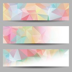 Set of banners with abstract triangles