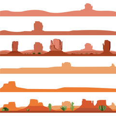 Set of America Desert Landscape