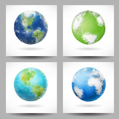 Backgrounds with triangular planet Earth