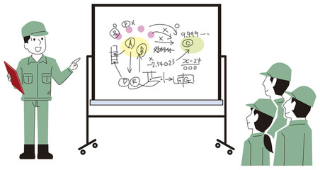 作業員の打ち合わせ