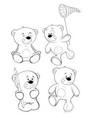 A set of bears. Coloring book