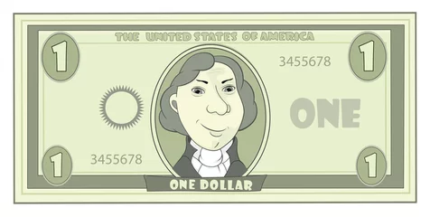 Deurstickers cartoon American dollar © liusa