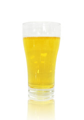 Glass of fresh beer  isolated on white background
