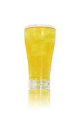 Glass of fresh beer  isolated on white background