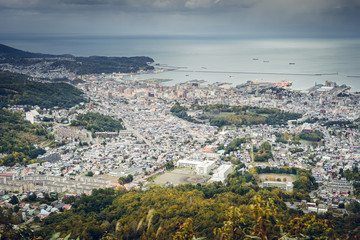 Otaru, Japan viewed from Mt. Tengu